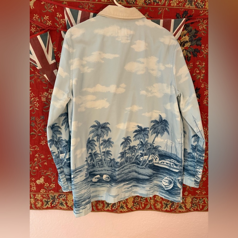 Ralph Lauren Naval Supply Company St Martin Tropical Boat Barn Coat Fish Palms - Picture 2 of 11